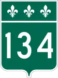 Route 134 marker
