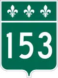 Route 153 marker