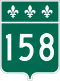 Route 158 marker