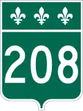 Route 208 marker