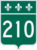 Route 210 marker