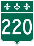 Route 220 marker