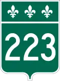 Route 223 marker