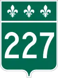Route 227 marker