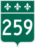Route 259 marker