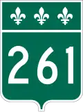 Route 261 marker