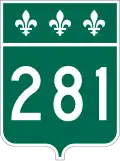 Route 281 marker