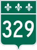 Route 329 marker