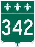 Route 342 marker