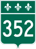 Route 352 marker