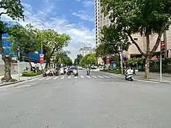 The building main entrance seen from Quán Sứ Street