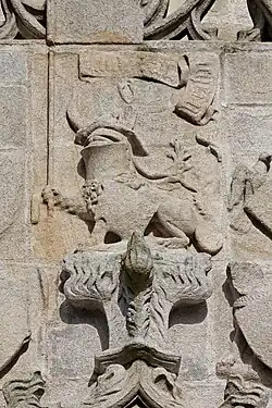 The Lion of Montfort on the west porch.