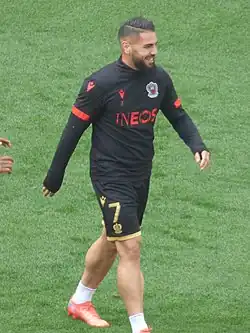 Andy Delort lors du match Lens - Nice, comptant pour la 31ème journée du championnat de France de Ligue 1 2021-2022, le 10 avril 2022, au Stade Bollaert-Delelis.