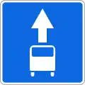 Start of a bus lane (Russia)