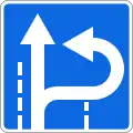 Mandatory direction of lane (Proceed straight or turn right or left then make a U-turn)