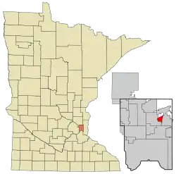 Location of the city of Gem Lake within Ramsey County, Minnesota