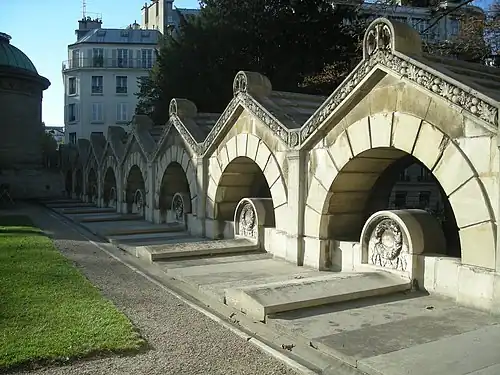 Symbolic tombs of the Swiss guards in the entry garden