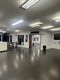 The reception/lobby area of the sports centre