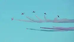 Red Arrows performing at the Helsinki 2017 Air Show.