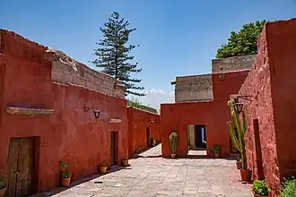 Red street in the monastery