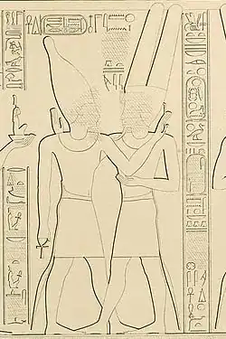 Takelot II (left) and Amun-Ra at Karnak