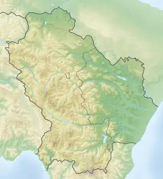 A topographical map showing the location of Lake Sirino in Nemoli, Italy.