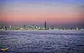 Kuwait City skyline at night.