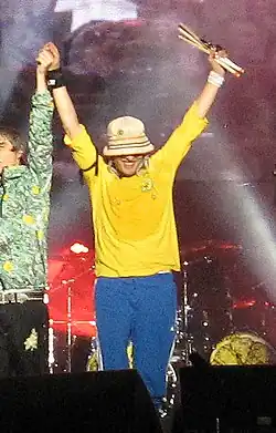 Reni with The Stone Roses in 2012