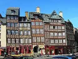 Old houses in Rennes (Brittany, France)