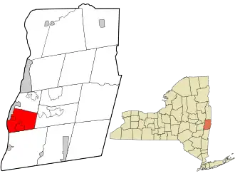 Location in Rensselaer County and the state of New York.
