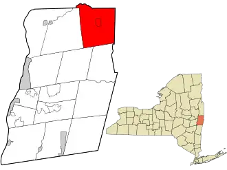 Location in Rensselaer County and the state of New York.