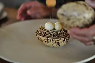 Pickled and smoked quail eggs at Noma restaurant in Copenhagen