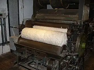 A restored carding machine at Quarry Bank Mill, Styal, Cheshire