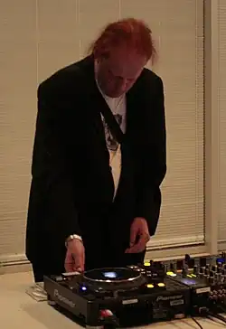 Richard H. Kirk performing as DJ at Music for Real Airports event in Sheffield (2010)