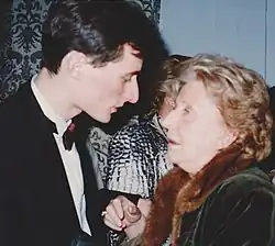 Eliane Richepin after a concert by one of her students at Salle Gaveau in Paris (1989)