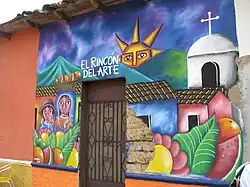 Colonial lofe themed mural