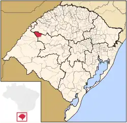 Location in Rio Grande do Sul state