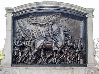 Robert Gould Shaw Memorial, 1897, Boston, combining free-standing elements with high and low relief