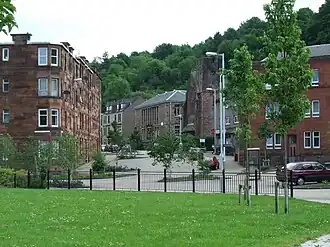 The church and surrounding estate