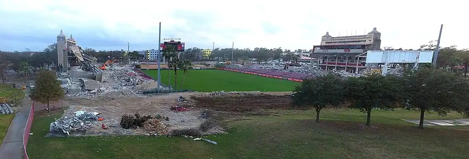 Robertson Stadium under demolition on December 19, 2012