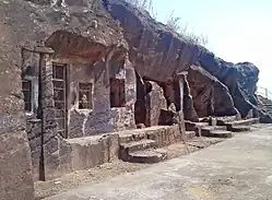 Rock-cut caves, cisterns and remains of Buddhist monasteries, Stupas on the hill pandavulakonda or pandavakonda