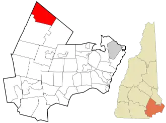 Location in Rockingham County and the state of New Hampshire