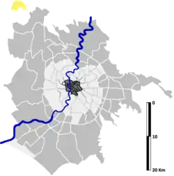Position of the zona within the city