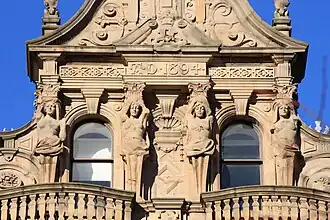 sculpted Caryatids in the facade