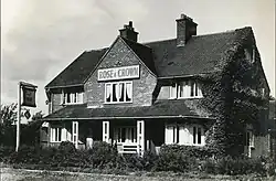 An early photograph of the hotel at Wormald Green, showing its name used to be the Rosie and Crown