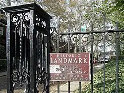 Historic Landmark plaque for Nicolson pavement on Roslyn Place, Pittsburgh, Pennsylvania