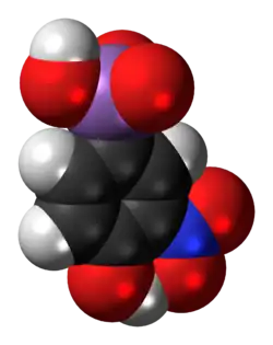 Space-filling model of the roxarsone molecule
