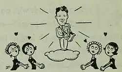 1930 caricature of Rudy Vallée