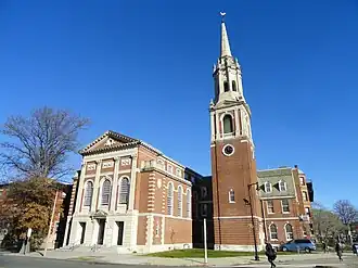 The present-day Ruggles Baptist Church building, used by the Second Church congregation during 1914–1970