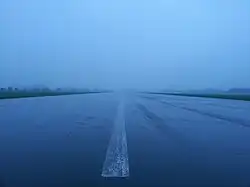 Runway Airport Brustem in the evening